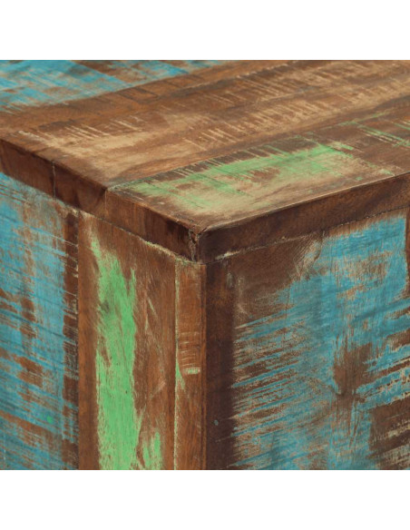 Tavolo Consolle 110x30x75cm Legno Massello di Recupero e Ferro