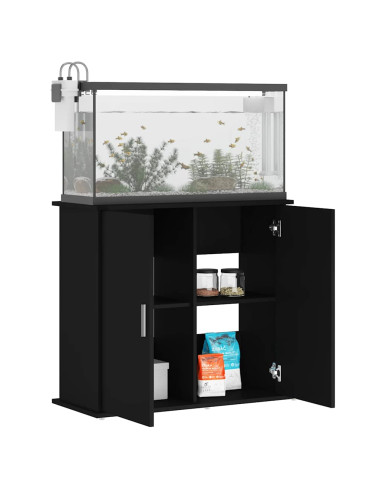 Supporto per Acquario 81x36x73 cm in Legno Multistrato Nero