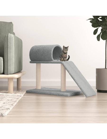 Pali Tiragraffi Gatti Tunnel e Scaletta Grigio Chiaro 55,5 cm