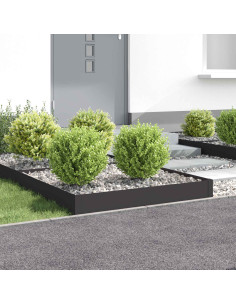 Bordura per Prato 4 pcs 100 x 100 x 20 cm Acciaio Nero