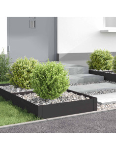Bordura per Prato 4 pcs 60 x 60 x 20 cm Acciaio Nero