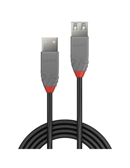 Lindy 36700 cavo USB USB 2.0 0,2 m USB A Nero, Grigio