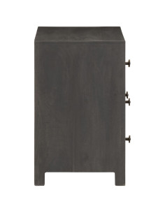 Credenza Bianco e Grigio 75x35x55 cm in Legno Massello di Mango 2