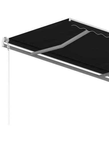 Tenda da Sole Retrattile Manuale con Pali 3,5x2,5m Antracite