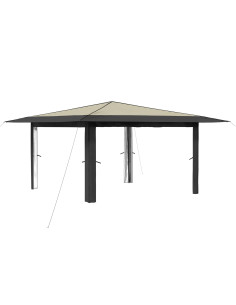 Gazebo senza Parete Laterale 4 x 4 m Crema e Antracite 2