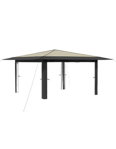 Gazebo senza Parete Laterale 4 x 4 m Crema e Antracite
