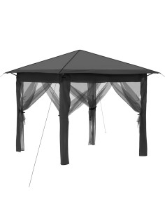 Gazebo con 4 Pareti 2,6 x 2,6 m Grigio chiaro e Antracite 2
