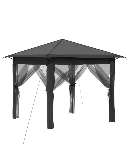 Gazebo con 4 Pareti 2,6 x 2,6 m Grigio chiaro e Antracite