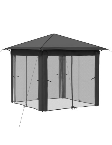 Gazebo con 4 Pareti 2,6 x 2,6 m Grigio chiaro e Antracite