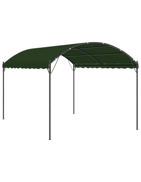 Gazebo 4 x 3 x 2,6 m Verde Poliestere e Acciaio