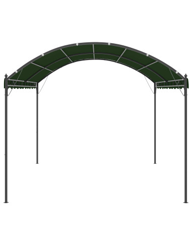 Gazebo 4 x 3 x 2,6 m Verde Poliestere e Acciaio