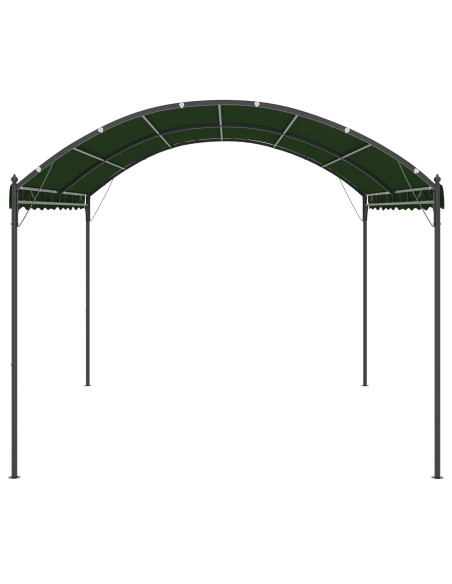 Gazebo 4 x 3 x 2,6 m Verde Poliestere e Acciaio