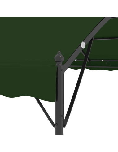 Gazebo 4 x 3 x 2,6 m Verde Poliestere e Acciaio