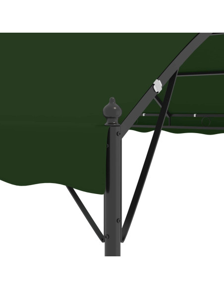 Gazebo 4 x 3 x 2,6 m Verde Poliestere e Acciaio