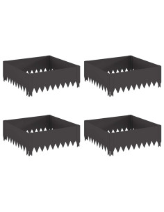 Bordura per Prato 4 pcs 60 x 60 x 20 cm Acciaio Nero 2