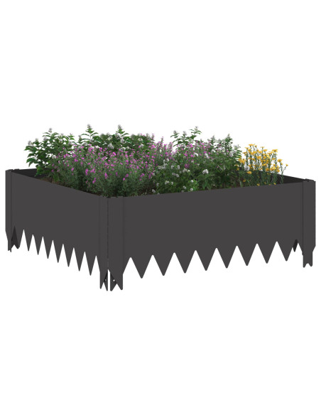 Bordura per Prato 4 pcs 60 x 60 x 20 cm Acciaio Nero