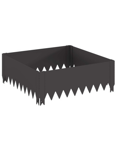 Bordura per Prato 4 pcs 60 x 60 x 20 cm Acciaio Nero