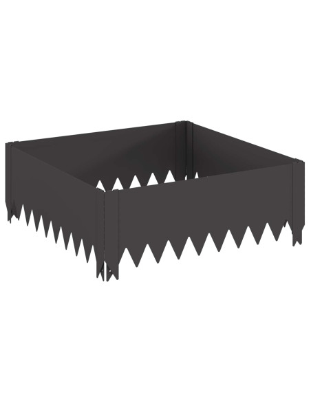 Bordura per Prato 4 pcs 60 x 60 x 20 cm Acciaio Nero