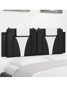 Cuscino Testiera Viana Nero e Bianco 137 cm in Similpelle