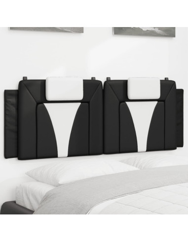 Cuscino Testiera Viana Nero e Bianco 137 cm in Similpelle