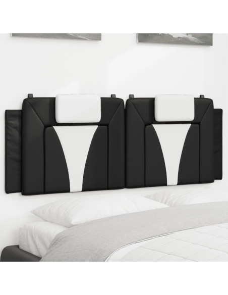 Cuscino Testiera Viana Nero e Bianco 137 cm in Similpelle