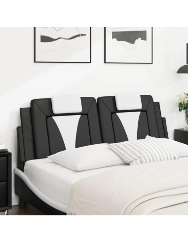 Cuscino Testiera Viana Nero e Bianco 137 cm in Similpelle