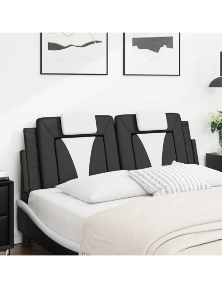 Cuscino Testiera Viana Nero e Bianco 137 cm in Similpelle