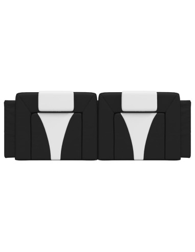 Cuscino Testiera Viana Nero e Bianco 137 cm in Similpelle