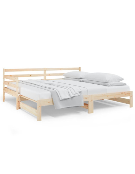 Dormeuse Estraibile 2x(80x200) cm in Legno Massello di Pino