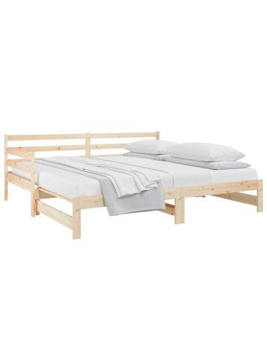 Dormeuse Estraibile 2x(80x200) cm in Legno Massello di Pino