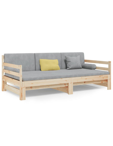 Dormeuse Estraibile 2x(80x200) cm in Legno Massello di Pino