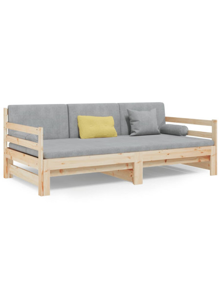 Dormeuse Estraibile 2x(80x200) cm in Legno Massello di Pino