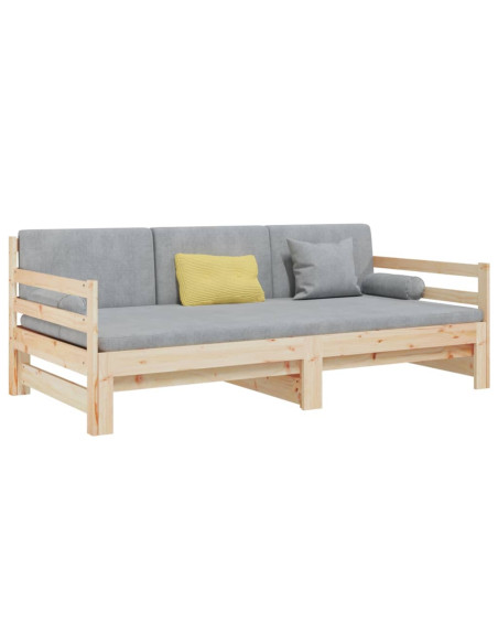 Dormeuse Estraibile 2x(80x200) cm in Legno Massello di Pino