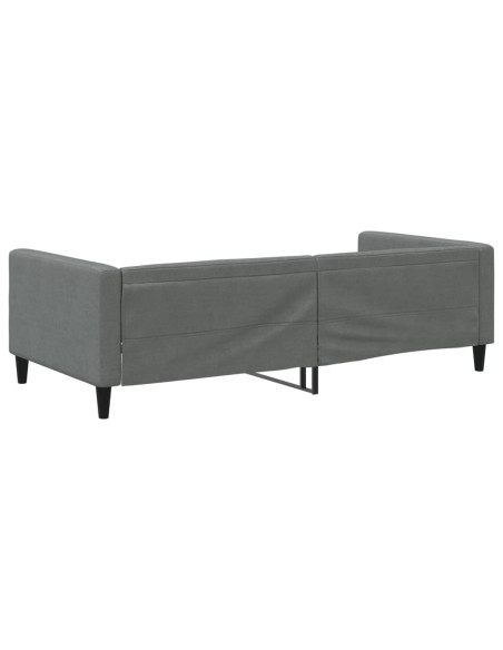 Letto da Giorno Grigio Scuro 100x190 cm in Tessuto