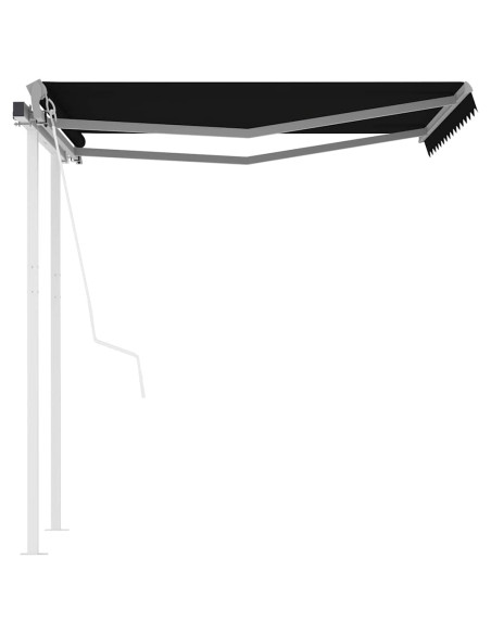 Tenda da Sole Retrattile Automatica con Pali 3x2,5 m Antracite