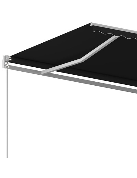 Tenda da Sole Retrattile Automatica con Pali 3x2,5 m Antracite