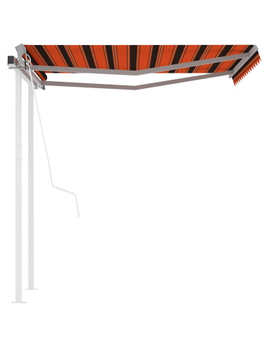 Tenda Retrattile Automatica con Pali 3,5x2,5m Arancio e Marrone