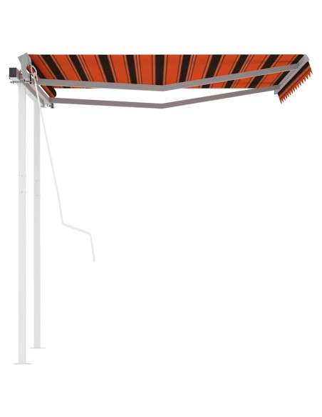 Tenda Retrattile Automatica con Pali 3,5x2,5m Arancio e Marrone
