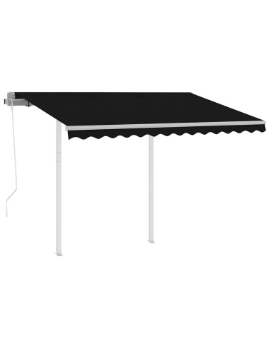 Tenda da Sole Retrattile Automatica con Pali 3,5x2,5m Antracite