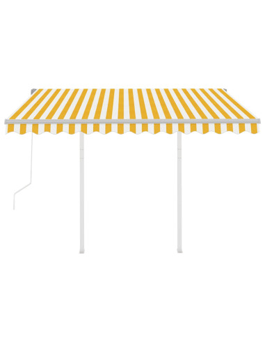 Tenda da Sole Retrattile Automatica Pali 3,5x2,5m Gialla Bianca