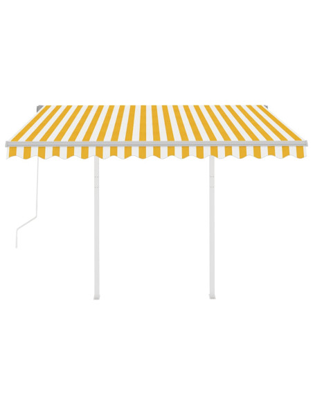 Tenda da Sole Retrattile Automatica Pali 3,5x2,5m Gialla Bianca