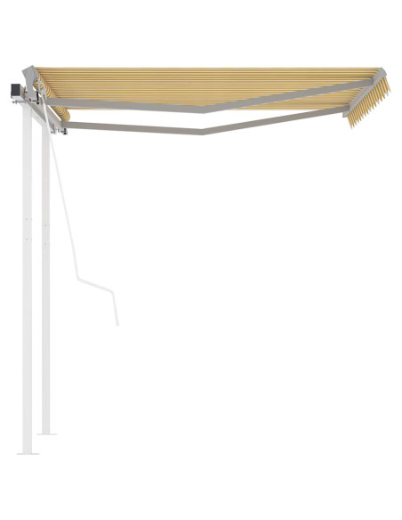 Tenda da Sole Retrattile Automatica Pali 3,5x2,5m Gialla Bianca