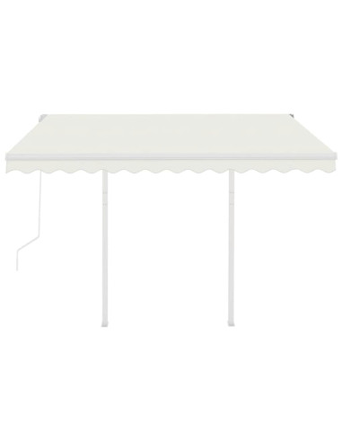 Tenda da Sole Retrattile Automatica con Pali 3,5x2,5 m Crema