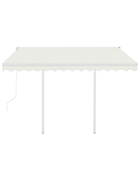 Tenda da Sole Retrattile Automatica con Pali 3,5x2,5 m Crema