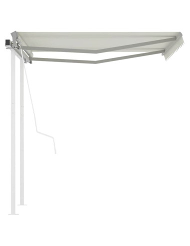 Tenda da Sole Retrattile Automatica con Pali 3,5x2,5 m Crema