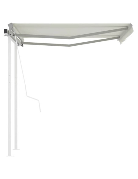Tenda da Sole Retrattile Automatica con Pali 3,5x2,5 m Crema