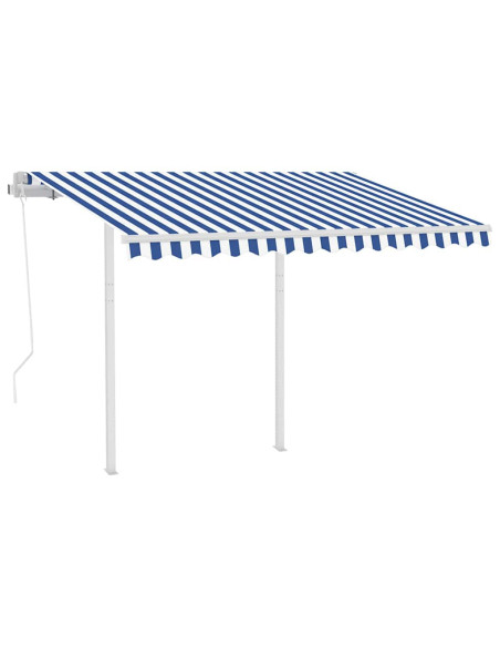 Tenda da Sole Retrattile Automatica Pali 3,5x2,5 m Blu e Bianca