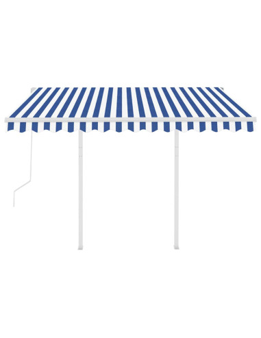 Tenda da Sole Retrattile Automatica Pali 3,5x2,5 m Blu e Bianca