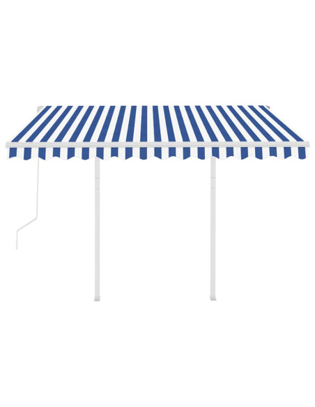 Tenda da Sole Retrattile Automatica Pali 3,5x2,5 m Blu e Bianca