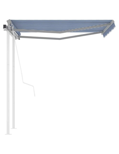 Tenda da Sole Retrattile Automatica Pali 3,5x2,5 m Blu e Bianca